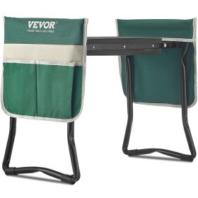 VEVOR Garden Kneeler and Seat, 330 lbs Load Capacity, 8" EVA Wide Pad, Foldable Garden Stool, Kneeling Bench for Gardening with Tool Bag, Gifts for Wo