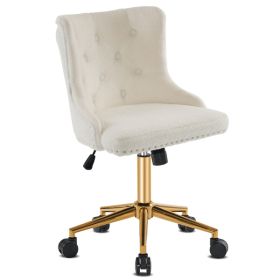 Lift wheel five-star foot backrest pull point teddy velvet white gold feet indoor leisure chair simple Nordic style