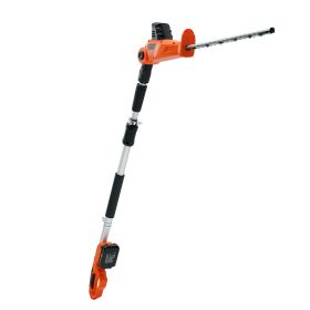 VEVOR 20V Cordless Hedge Trimmer, 18 inch Double-edged Steel Blade, Pole Hedge Trimmer Kit 20V Battery, Fast Charger Included, 74"-94" Telescoping Des