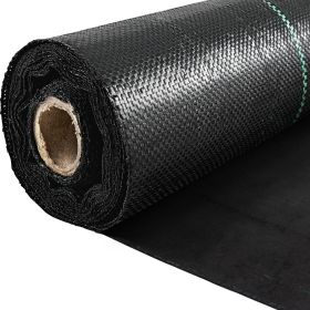 VEVOR Weed Barrier, 5.8oz Landscape Fabric, 3ft x 300ft Cover Mat Heavy Duty Woven Grass Control Geotextile for Garden, Patio, Black