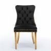 Furniture, Collection Modern, High-end Tufted Solid Wood Contemporary Velvet Upholstered Dining Chair with Golden Stainless Steel Plating Legs,Nailhea