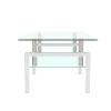 White Coffee Table, Clear Coffee Table, Modern Side Center Tables for Living Room, Living Room Furniture