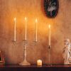 Chamvis Flickering Ivory Flameless LED Battery Operated Taper Plastic Candles 3D Wick Lights 6PK with Remote Control with Timer for Home Decor Hallowe