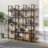 [VIDEO] 5 Tier Bookcase Home Office Open Bookshelf, Vintage Industrial Style Shelf with Metal Frame, MDF Board