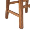 Farmhouse Rustic 2-piece Counter Height Wood Kitchen Dining Stools for Small Places, Walnut