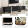 White & Black Contemporary Rectangle Design TV Stand, Unique Style TV Console Table for TVs Up to 80'', Modern TV Cabinet with High Gloss UV Surface f