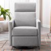 Modern Upholstered Rocker Nursery Chair Plush Seating Glider Swivel Recliner Chair, Gray