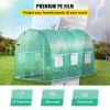 VEVOR Walk-in Tunnel Greenhouse, 9.8 x 6.6 x 6.6 ft Portable Plant Hot House w/ Galvanized Steel Hoops, 1 Top Beam, Diagonal Poles, Zippered Door & 6