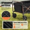 VEVOR Collapsible Folding Wagon, 2 cu.ft Beach Wagon Cart with All-Terrain 5in Wheels, Heavy Duty Folding Wagon Cart 220 lbs Weight Capacity with Drin