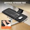 VEVOR Keyboard Tray Under Desk, Height and Angle Adjustable Ergonomic Keyboard/Mouse Tray Under Desk, Large 25x9.8 inch Slide-out Computer Drawer for