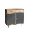 31.5"Wide 2 Drawer Sideboard, Modern Furniture Decor, Made with Iron+ Carbonized Bamboo, Easy Assembly