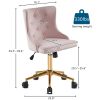 Lift wheel five-star foot back pull point flannelette light pink gold feet indoor leisure chair simple Nordic style