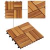 10 pcs Acacia Decking Tiles 11.8"x11.8"