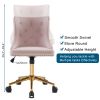 Lift wheel five-star foot back pull point flannelette light pink gold feet indoor leisure chair simple Nordic style