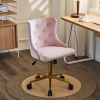 Lift wheel five-star foot back pull point flannelette light pink gold feet indoor leisure chair simple Nordic style