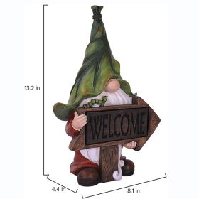 Cartoon Gnome Dwarf Statue Garden Lighting Waterproof Resin Figurines Solar Light Outdoor Lawn Courtyard Night Decorative Lamp (Emitting Color: D)