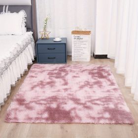 1pc, Tie-Dyed Plush Shag Furry Area Rug for Bedroom, Living Room, Nursery, and Kids Room - Ultra Soft and Fluffy, Washable, Non-Shedding, and Perfect (Color: Tie Dye Pink, size: 35.4*59.1 inch)