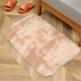 1pc, Tie-Dyed Plush Shag Furry Area Rug for Bedroom, Living Room, Nursery, and Kids Room - Ultra Soft and Fluffy, Washable, Non-Shedding, and Perfect (Color: Tie-dye Beige, size: 19.69*31.5inch)