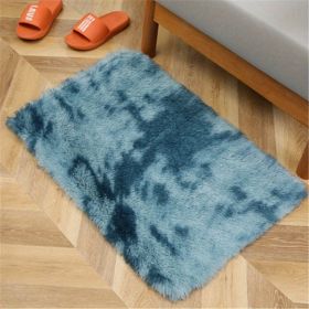 1pc, Tie-Dyed Plush Shag Furry Area Rug for Bedroom, Living Room, Nursery, and Kids Room - Ultra Soft and Fluffy, Washable, Non-Shedding, and Perfect (Color: Tie-dye Sapphire Blue, size: 23.62*47.24inch)