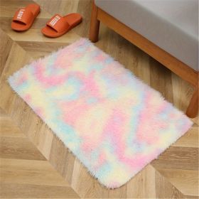 1pc, Tie-Dyed Plush Shag Furry Area Rug for Bedroom, Living Room, Nursery, and Kids Room - Ultra Soft and Fluffy, Washable, Non-Shedding, and Perfect (Color: Tie-dye Colorful, size: 23.62*47.24inch)