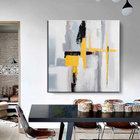 Hand Painted Oil Paintings Black and white gold Modern Abstract Oil Paintings On Canvas Wall Art Decorative Picture Living Room Hallway Bedroom Luxuri (style: 1, size: 70x70cm)