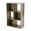 6-Cube Storage Organizer 3-Tier Bookcase Display Shelf for Home Office