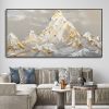 Hand Painted Oil Painting White Snow Mountain Art On Canvas Gold Leaf Texture Painting Abstract Landscape Oil Painting Wabi Sabi Wall Art Minimalism S